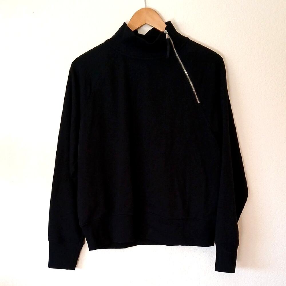 Lou & Grey Black Side Quarter Zip Pullover